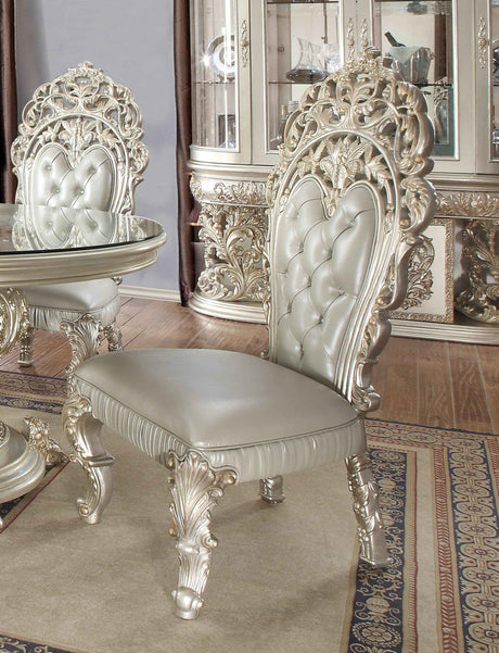 HD-8088 Metallic Silver/Gold Highlights 5-Piece Dining Room Set by Homey Design at Eve Furniture