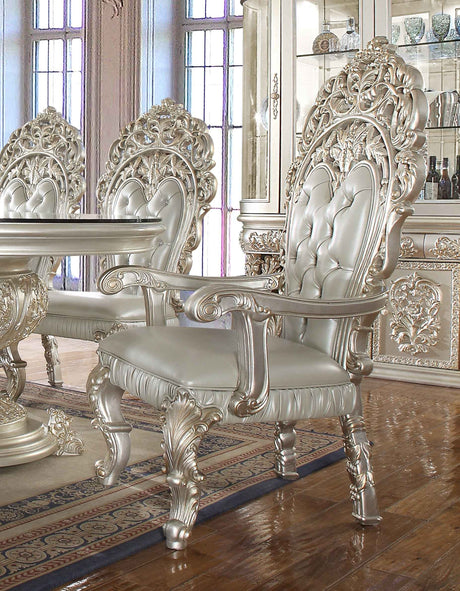 HD-8088 Metallic Silver/Gold Highlights 7-Piece Dining Room Set by Homey Design at Eve Furniture