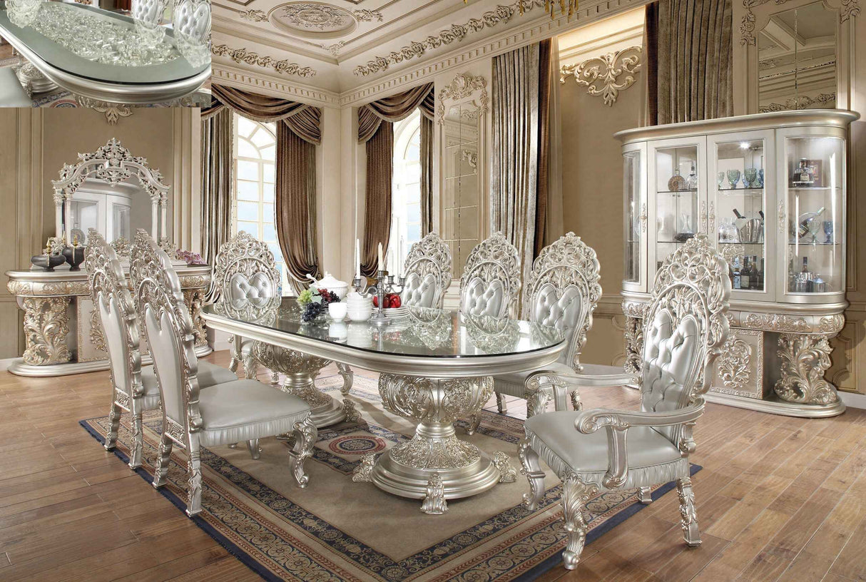 HD-8088 Metallic Silver/Gold Highlights 7-Piece Dining Room Set by Homey Design at Eve Furniture
