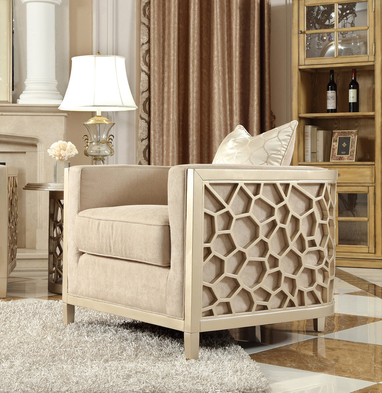 HD-8911 Champagne 3-Piece Living Room Set