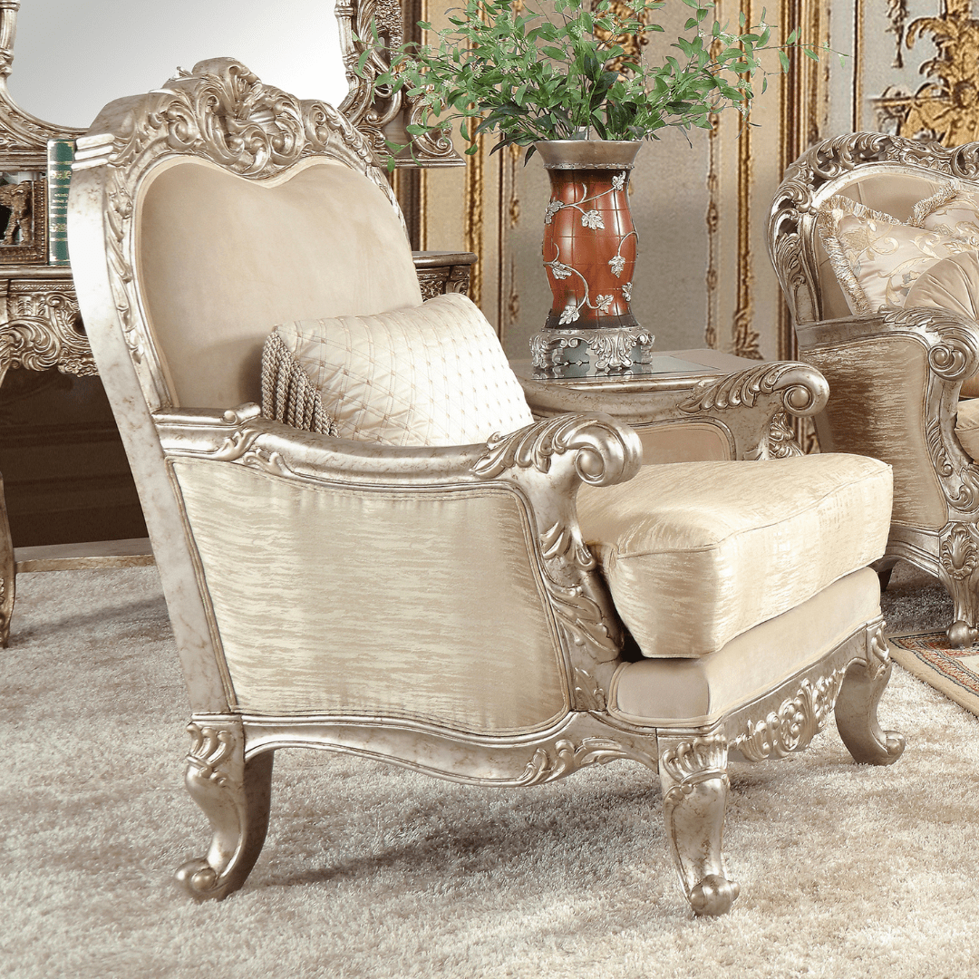 HD-8925 Metallic Antique Gold Belle Silver Mix Champagne Chair by Homey Design at Eve Furniture