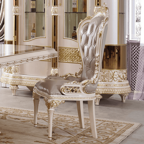 HD-9022 Antique Ivory/Gold Trim 7-Piece Dining Set by Homey Design at Eve Furniture