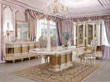 HD-9022 Antique Ivory/Gold Trim 7-Piece Dining Set by Homey Design at Eve Furniture