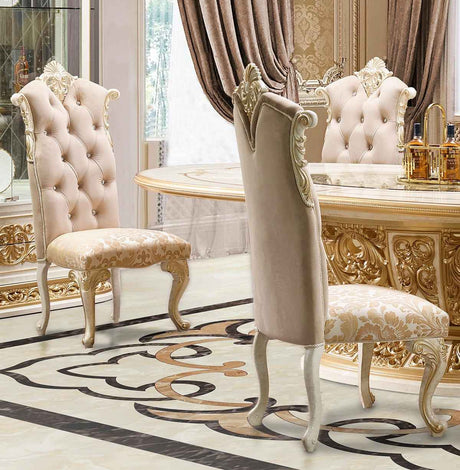 HD-903 Cream/Gold 7-Piece Dining Room Set by Homey Design at Eve Furniture