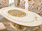 HD-903 Cream/Gold Dining Table by Homey Design at Eve Furniture