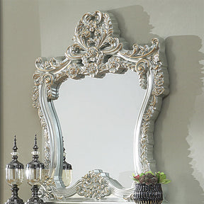 HD-905 Belle Silver/Metallic Antique Gold Highlights Side Console Mirror by Homey Design at Eve Furniture