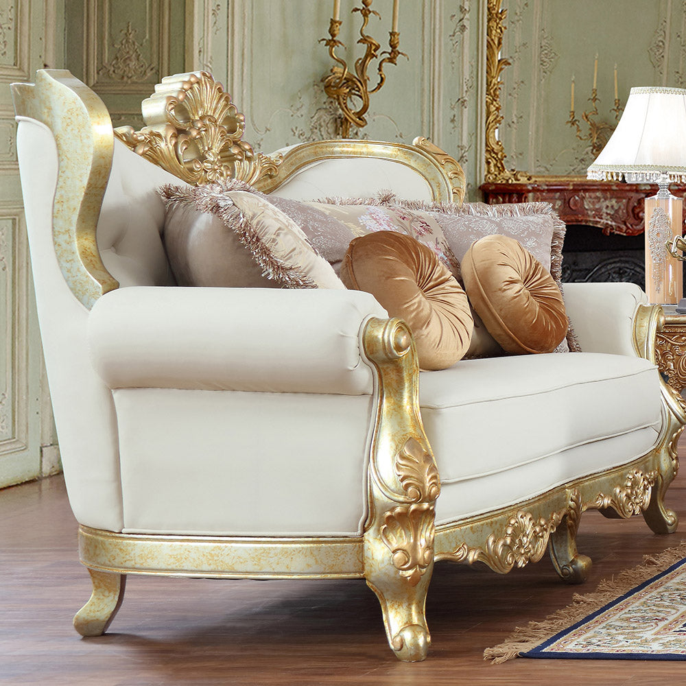 HD-93630 Metallic Antique Gold 3-Piece Living Room Set