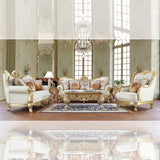 HD-93630 Metallic Antique Gold 3-Piece Living Room Set