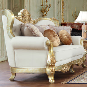 HD-93630 Metallic Antique Gold Loveseat by Homey Design at Eve Furniture