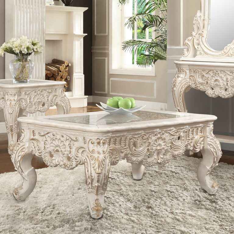 HD-C998I Ivory/Gold Highlights Coffee Table by Homey Design at Eve Furniture