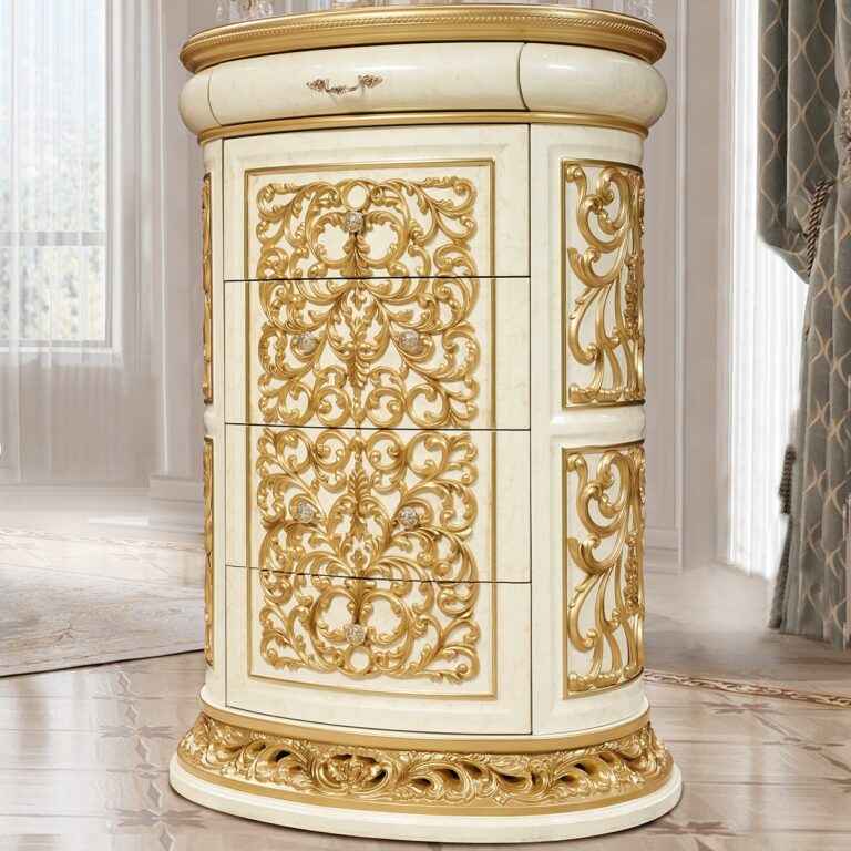 HD-CHE903 Ivory/Gold Highlights Chest by Homey Design at Eve Furniture