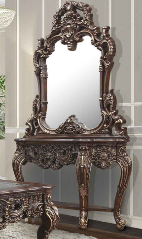 HD-CON998C Cherry/Gold Highlights Console Table by Homey Design at Eve Furniture