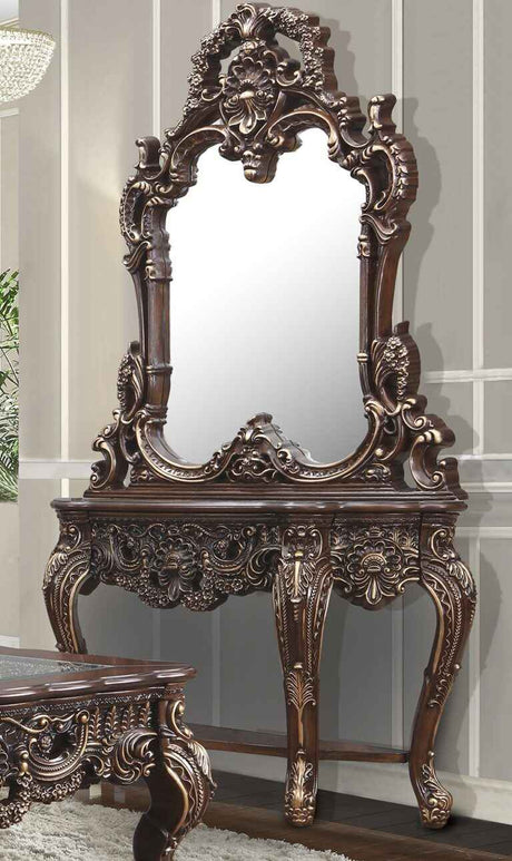 HD-CON998C Cherry/Gold Highlights Console Table by Homey Design at Eve Furniture