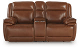 Healy Pier Chocolate Power Reclining Loveseat by Ashley at Eve Furniture