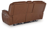 Healy Pier Chocolate Power Reclining Loveseat by Ashley at Eve Furniture