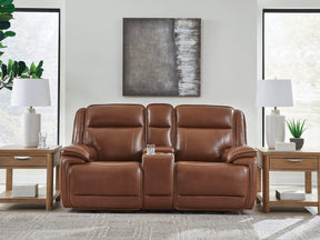 Healy Pier Chocolate Power Reclining Loveseat by Ashley at Eve Furniture