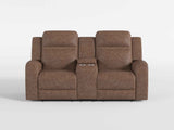 Hearth Brown Double Reclining Loveseat with Center Console by Homelegance at Eve Furniture