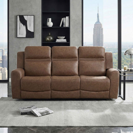 Hearth Brown Double Reclining Sofa by Homelegance at Eve Furniture