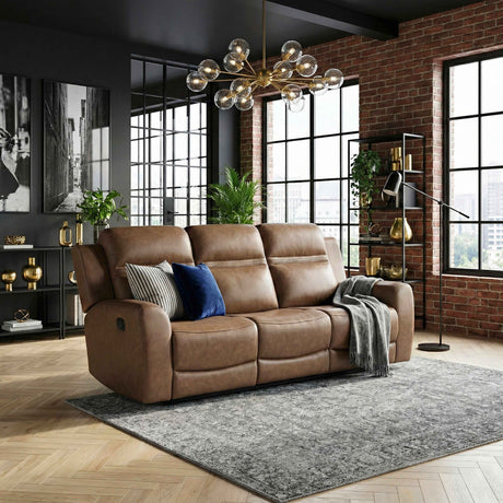 Hearth Brown Double Reclining Sofa by Homelegance at Eve Furniture