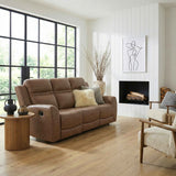 Hearth Brown Double Reclining Sofa by Homelegance at Eve Furniture