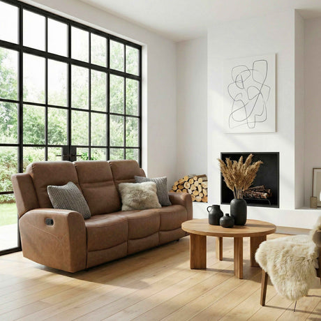 Hearth Brown Double Reclining Sofa by Homelegance at Eve Furniture
