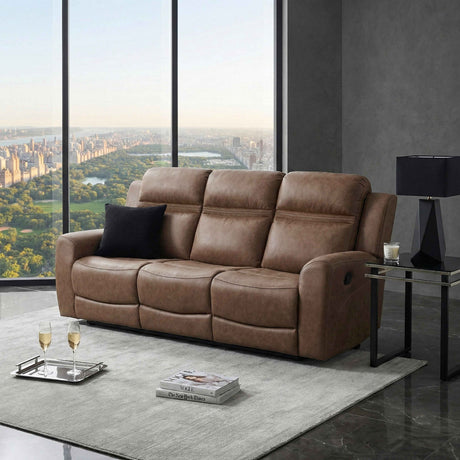 Hearth Brown Double Reclining Sofa by Homelegance at Eve Furniture
