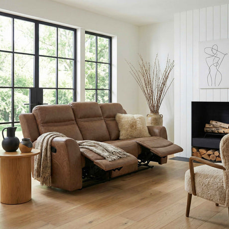 Hearth Brown Double Reclining Sofa by Homelegance at Eve Furniture