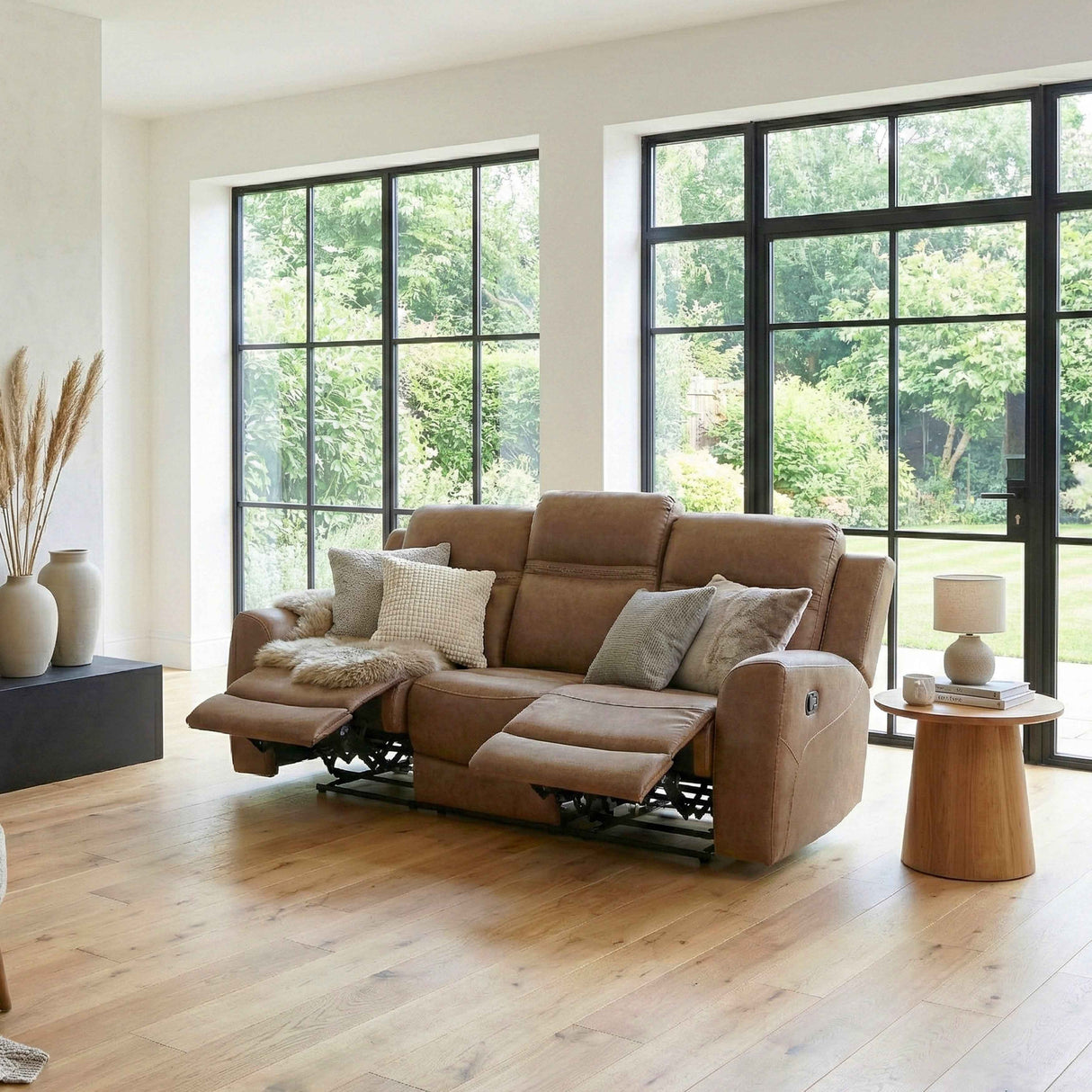 Hearth Brown Double Reclining Sofa by Homelegance at Eve Furniture