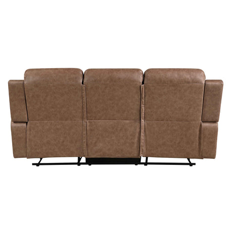 Hearth Brown Double Reclining Sofa by Homelegance at Eve Furniture