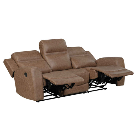Hearth Brown Double Reclining Sofa by Homelegance at Eve Furniture