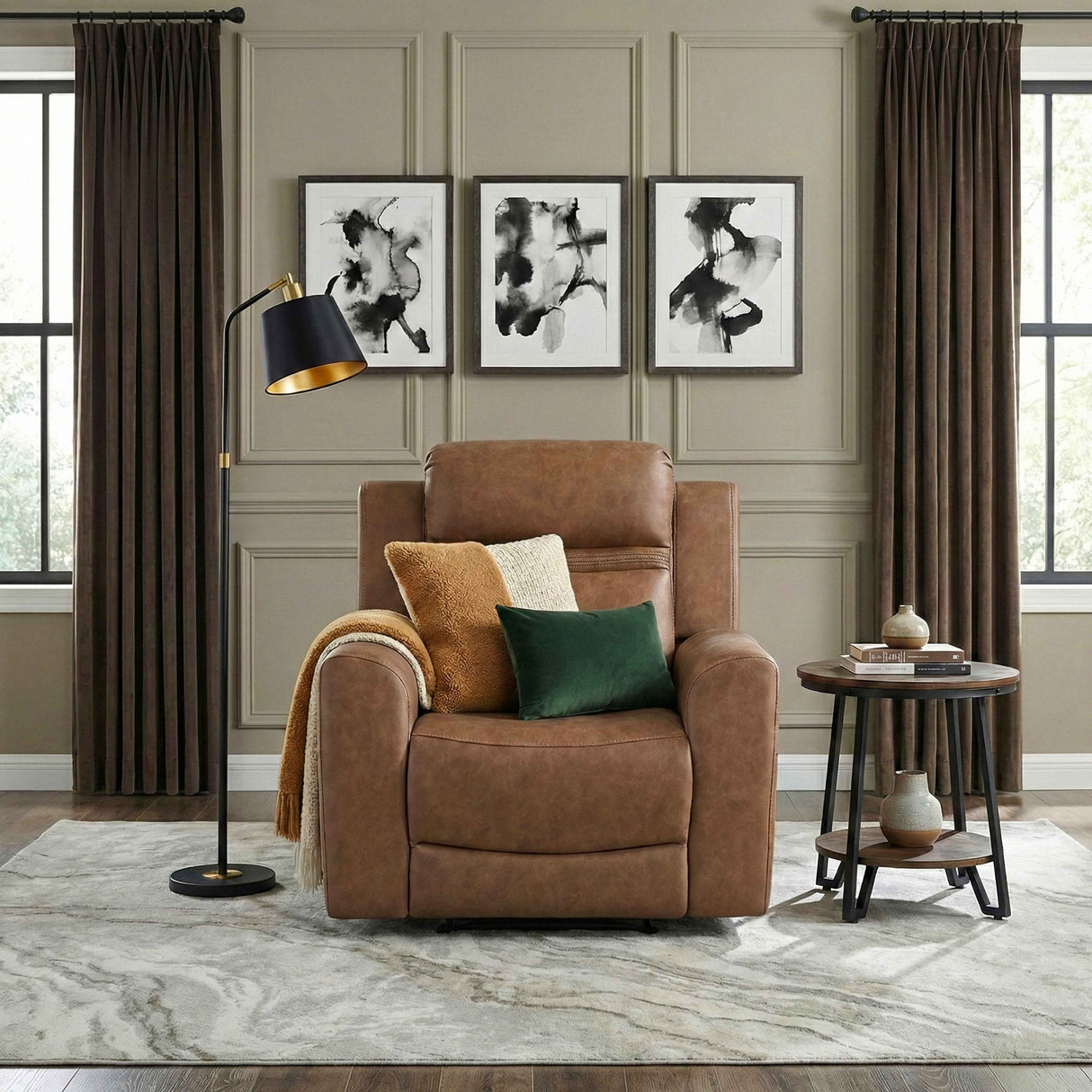 Hearth Brown Reclining Chair by Homelegance at Eve Furniture
