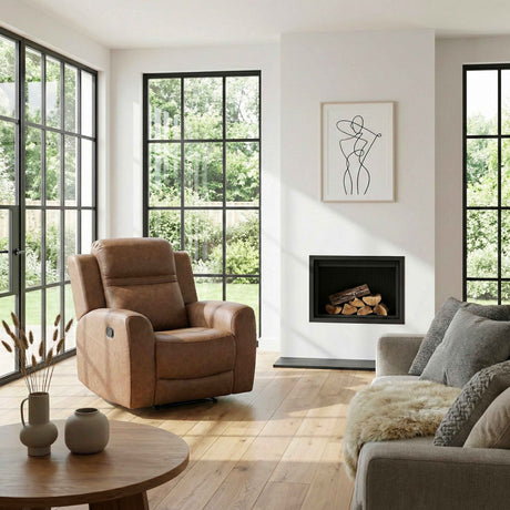 Hearth Brown Reclining Chair by Homelegance at Eve Furniture