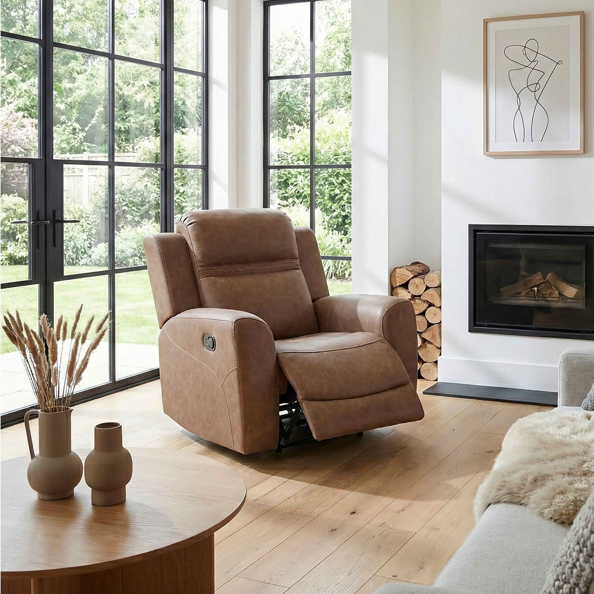 Hearth Brown Reclining Chair by Homelegance at Eve Furniture
