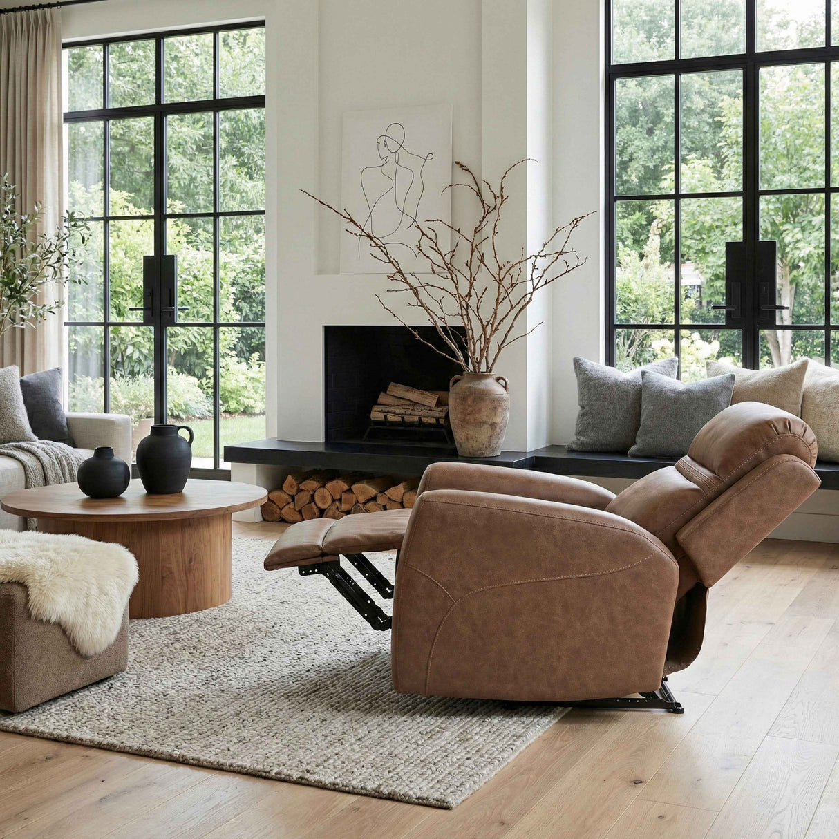 Hearth Brown Reclining Chair by Homelegance at Eve Furniture