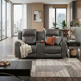 Hearth Charcoal Double Reclining Loveseat with Center Console by Homelegance at Eve Furniture