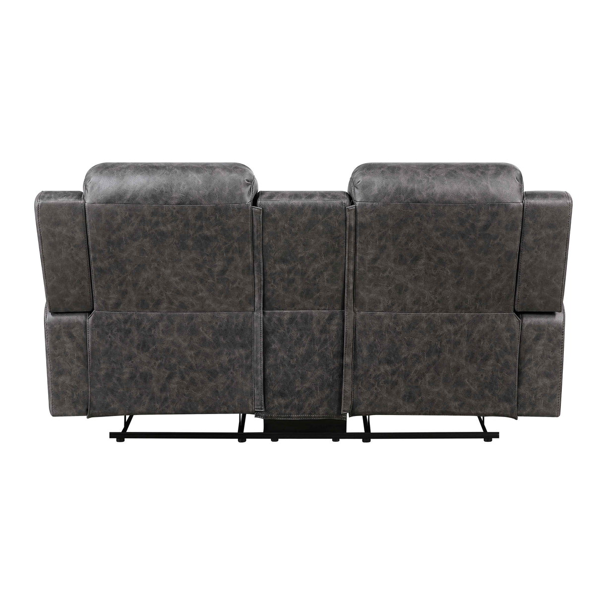 Hearth Charcoal Double Reclining Loveseat with Center Console by Homelegance at Eve Furniture