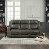 Hearth Charcoal Double Reclining Sofa by Homelegance at Eve Furniture