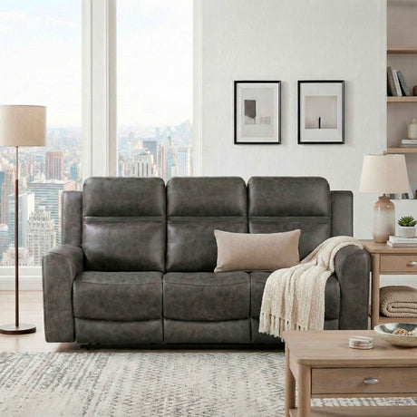 Hearth Charcoal Double Reclining Sofa by Homelegance at Eve Furniture