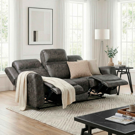 Hearth Charcoal Double Reclining Sofa by Homelegance at Eve Furniture