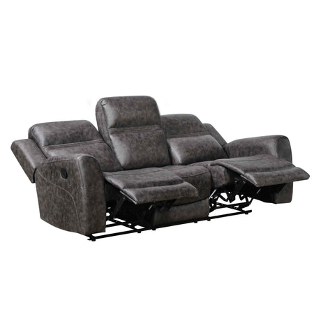 Hearth Charcoal Double Reclining Sofa by Homelegance at Eve Furniture