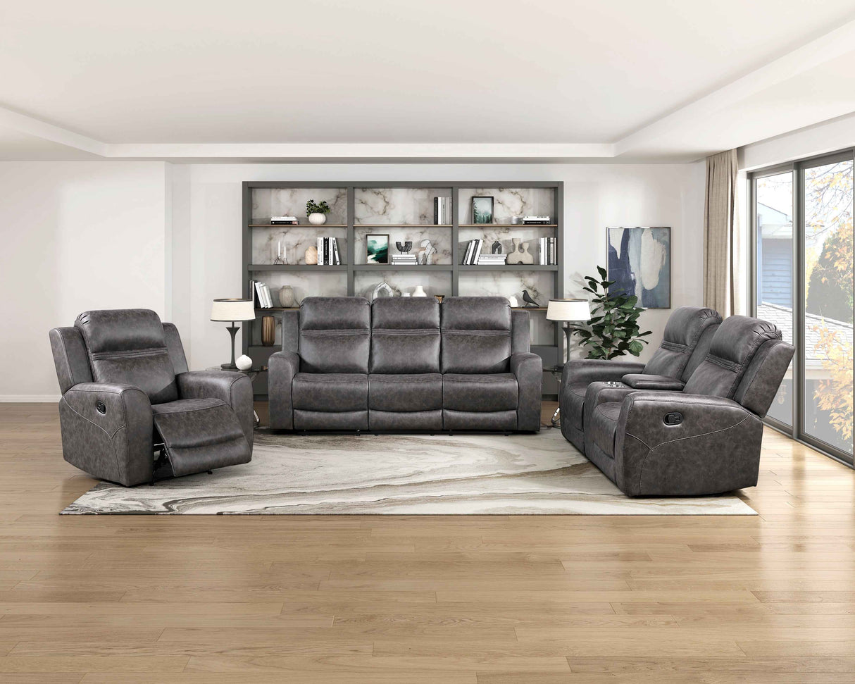 Hearth Charcoal Double Reclining Sofa by Homelegance at Eve Furniture