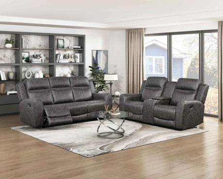 Hearth Charcoal Double Reclining Sofa by Homelegance at Eve Furniture
