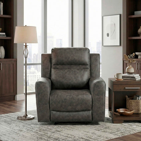 Hearth Charcoal Reclining Chair by Homelegance at Eve Furniture