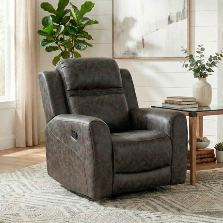 Hearth Charcoal Reclining Chair by Homelegance at Eve Furniture