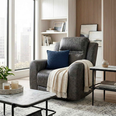Hearth Charcoal Reclining Chair by Homelegance at Eve Furniture