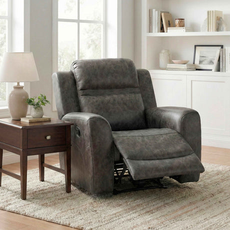 Hearth Charcoal Reclining Chair by Homelegance at Eve Furniture