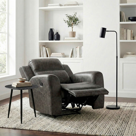 Hearth Charcoal Reclining Chair by Homelegance at Eve Furniture