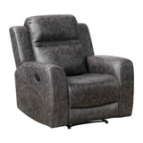 Hearth Charcoal Reclining Chair by Homelegance at Eve Furniture