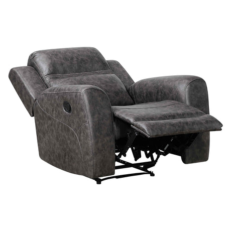 Hearth Charcoal Reclining Chair by Homelegance at Eve Furniture