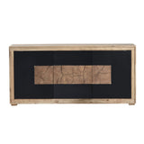 Heartwood Brown/Black Three-Door Console by Crestview at Eve Furniture
